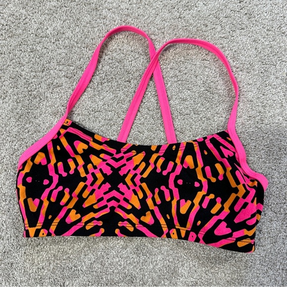 Adidas Women’s Kaleidoscope Open Scop Two Piece Swimsuit Beach Pink Orange S - Picture 4 of 14